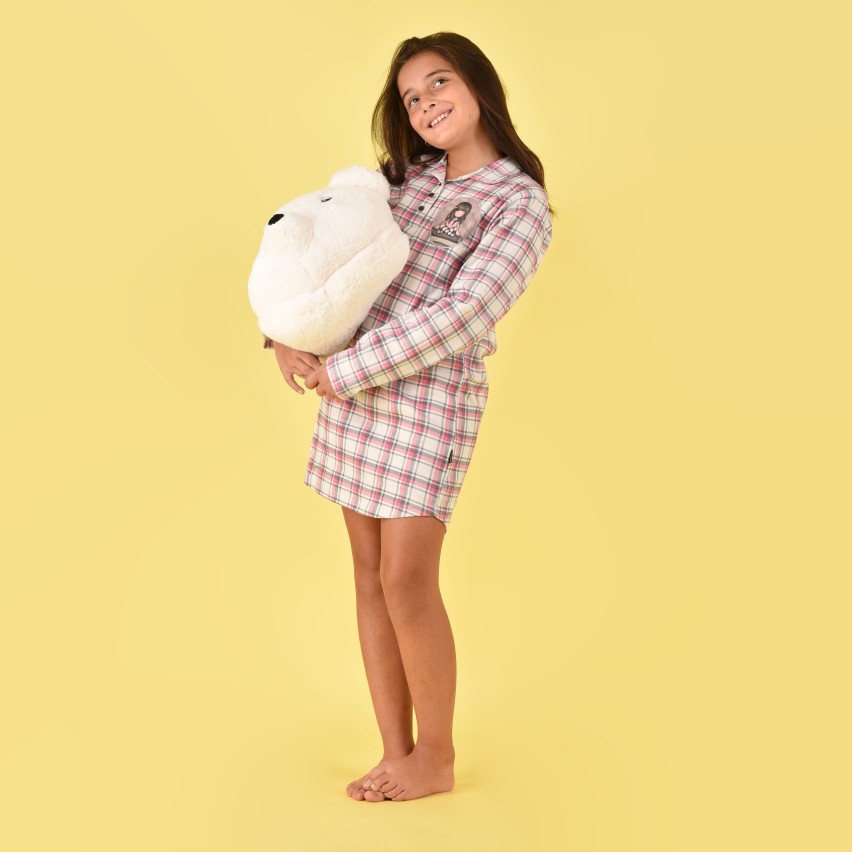 Camicia da notte bianca bambina in cotone sottile ECUME 5547801 | Petit Bateau
