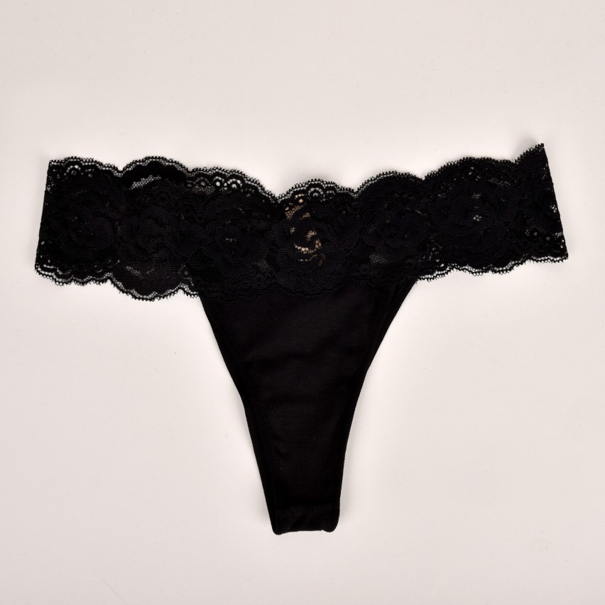 Mutandina Brasiliana SIELEI Wonder Lace In Pizzo Nero – Sexy E Comoda - 6