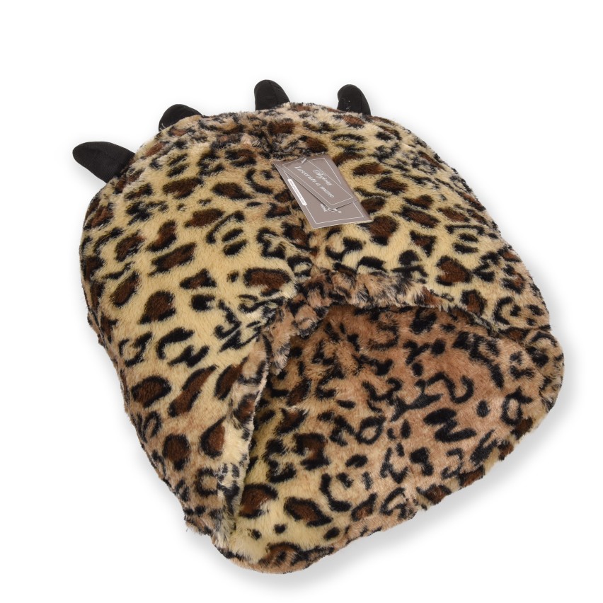 Scaldapiedi pantofolone peluche Preziosa 0016 leopardo