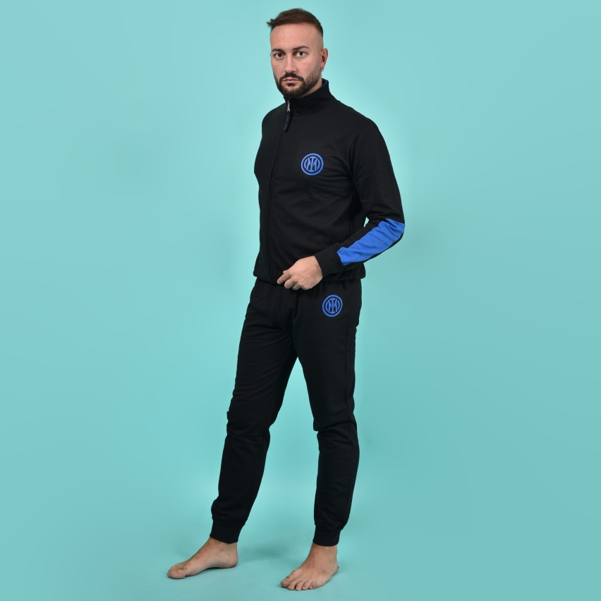 dierre Pigiama Uomo Lungo in Pile Full Zip FC Inter Nuova