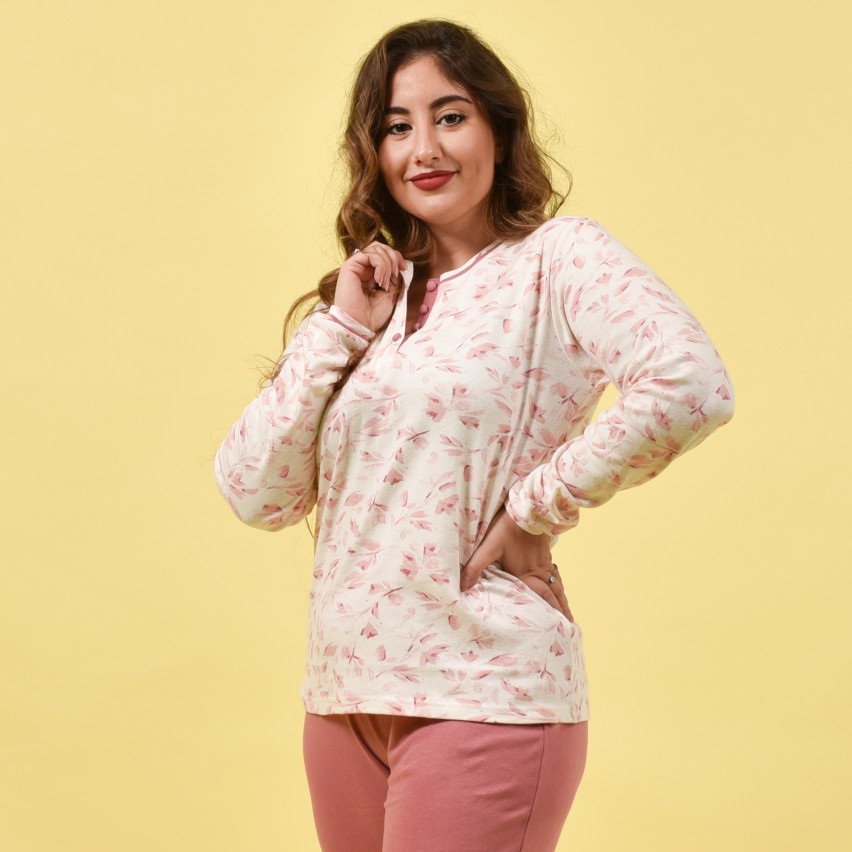 Pigiama lungo Diana in viscosa verde a camicia – Tramas