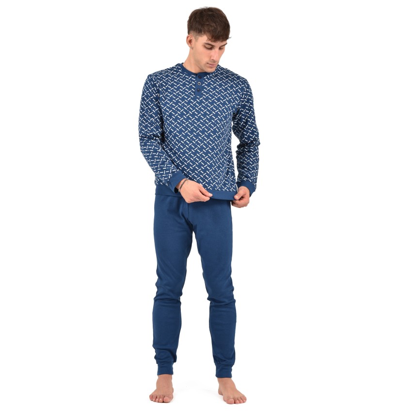 Pyjama Hommes Klima Komfort - Hajo - Marine - Bleu - Adulte Marine - Prêt-à-Porter