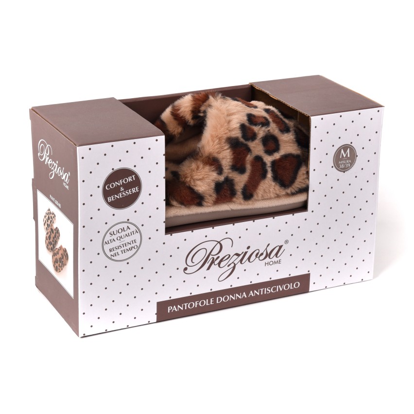 inblu Pantofole con Ricamo e Bordatura Ecopelliccia, Sandali Bassi Donna, Blu, 37 EU