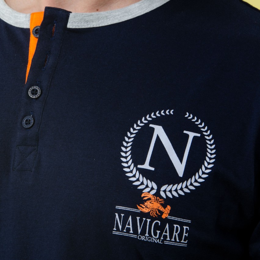 NAVIGARE Men's warm open cotton pajamas art. 14258/A