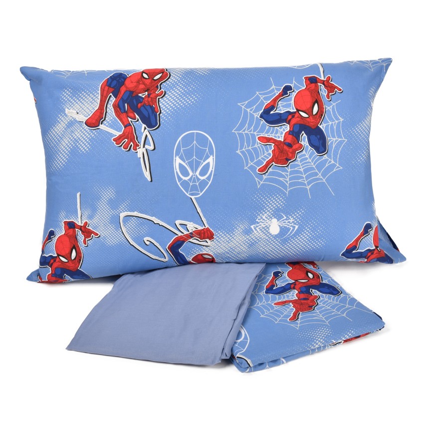 Completo letto lenzuola sopra + sotto + federa Spider-man Marvel cotone