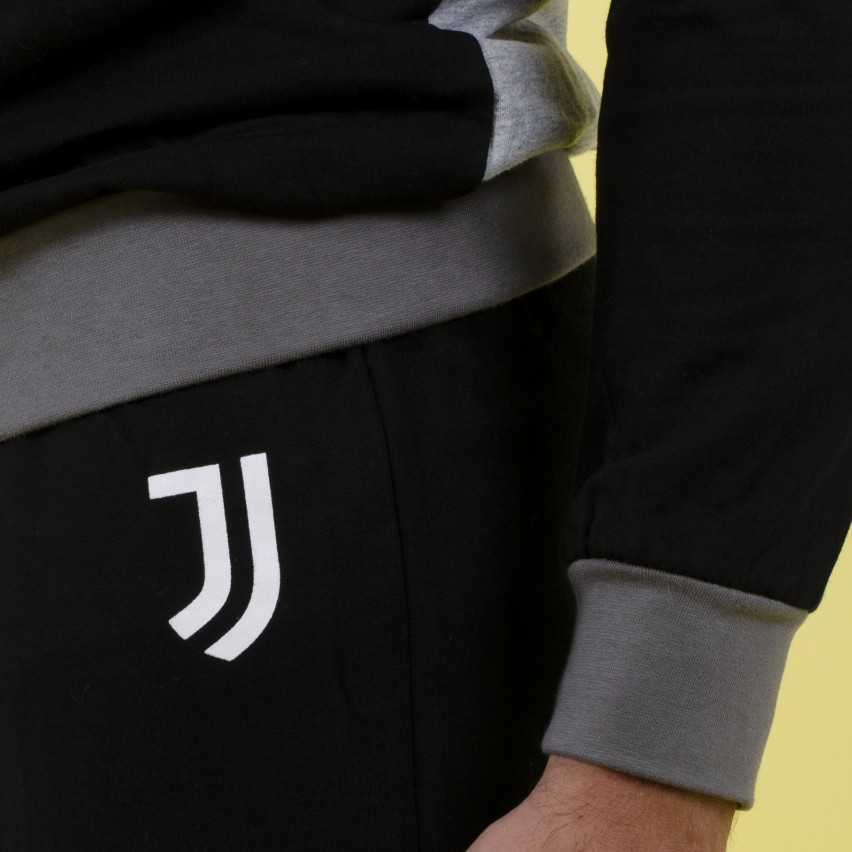 Pigiama Juventus Ufficiale Felpato - Tuta Uomo Adulto Grigio Melange | Prodotto Licenziato - Foto 10