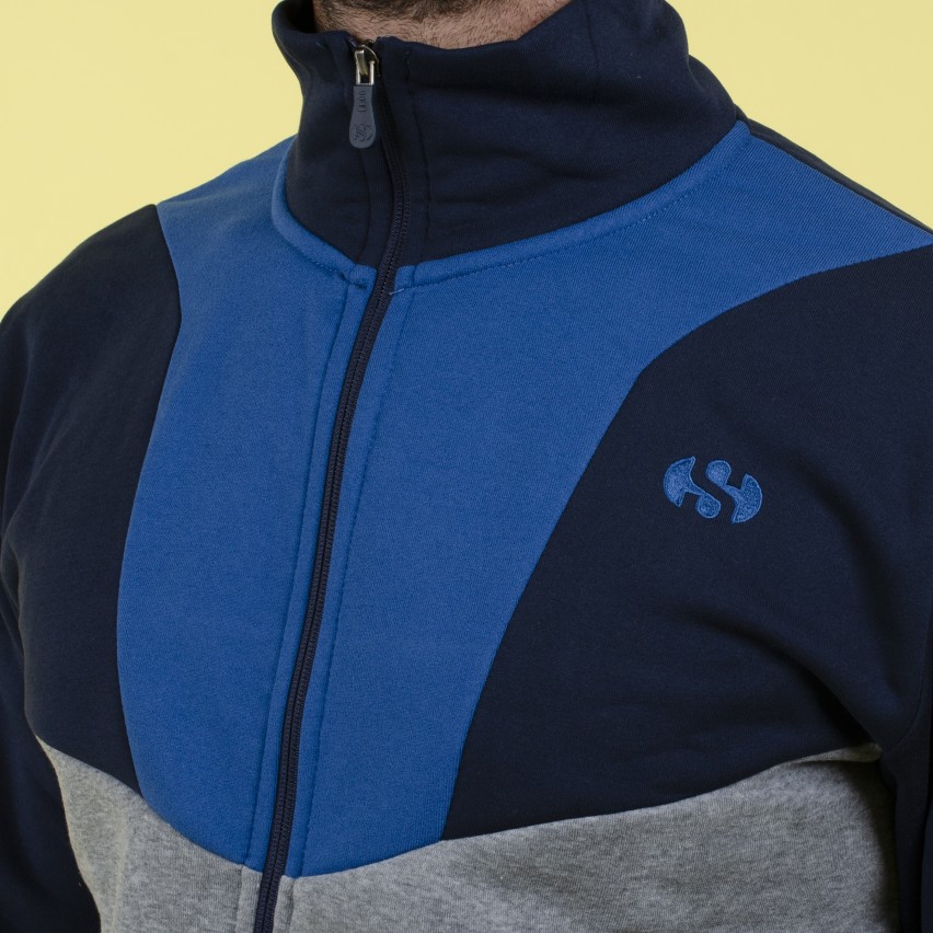 Pigiama uomo paul in caldo cotone con scollo a V - Blu