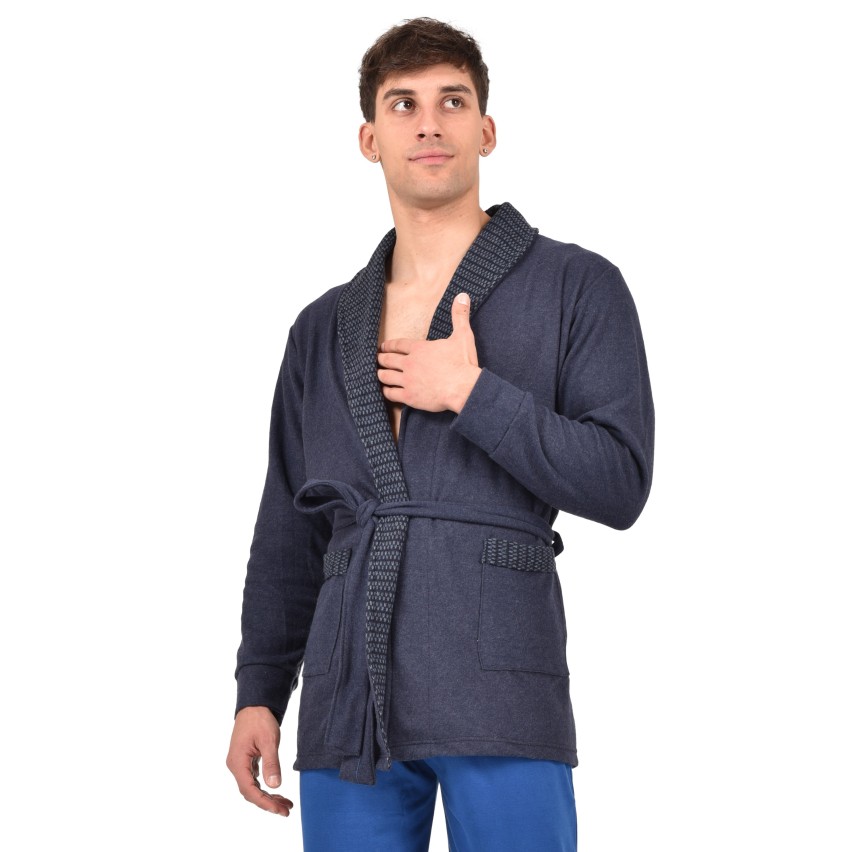Leif Nelson Giacca Uomo in Maglia Cardigan Collo a Scialle LN-7080 Cachi Small