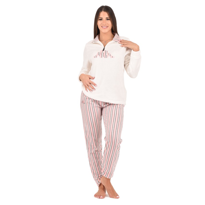 Pigiama Donna Invernale Pile Morbido Manica Lunga Pesante