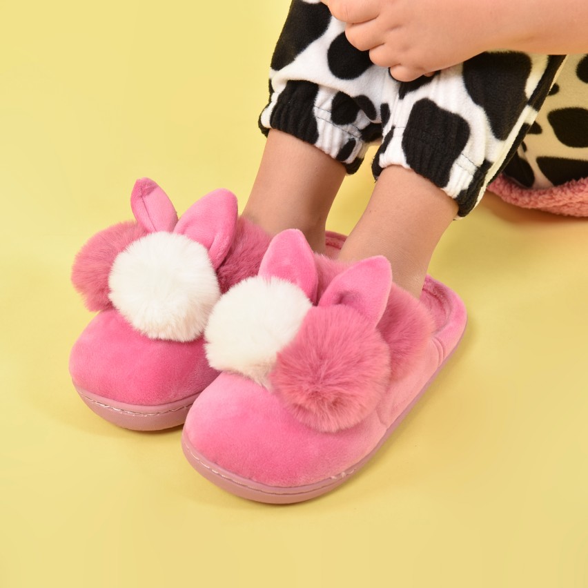 Pantofole bambina invernali antiscivolo calde Preziosa 0094 coniglietto fuxia