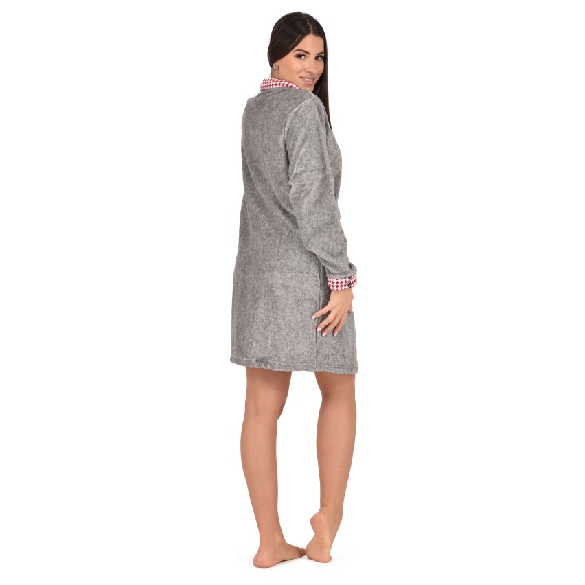 Vestaglia Morbida In Pile Con Zip Per Donna | Fantasia Cuori E Foglie, Set Giacca E Pantalone