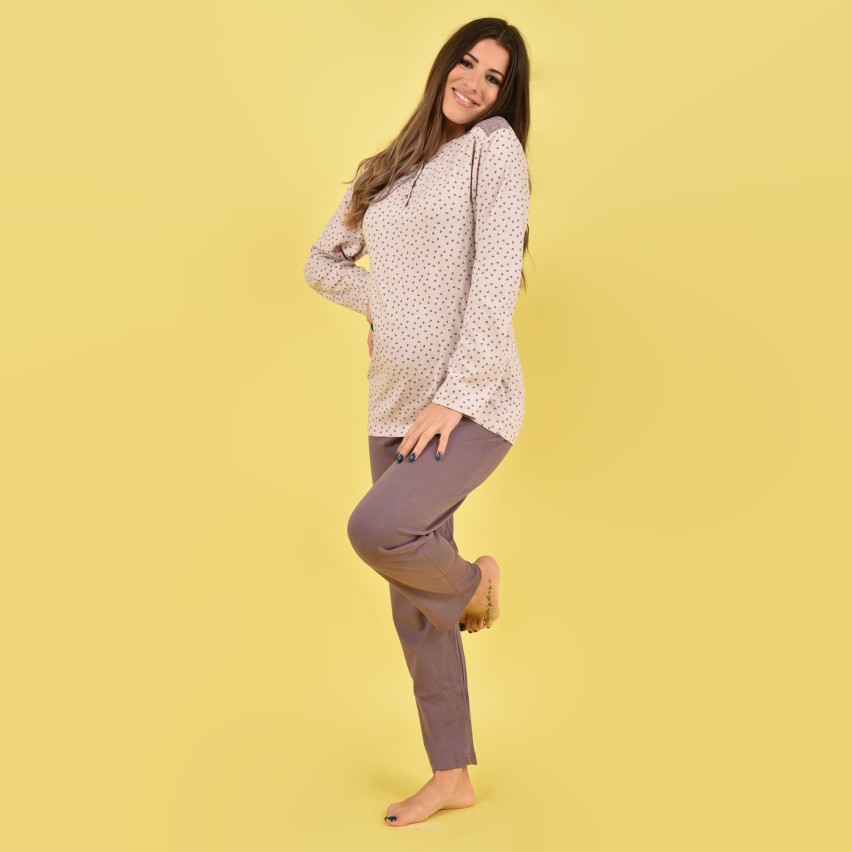 Pigiama Donna lungo in cotone - NOTTINGHAM