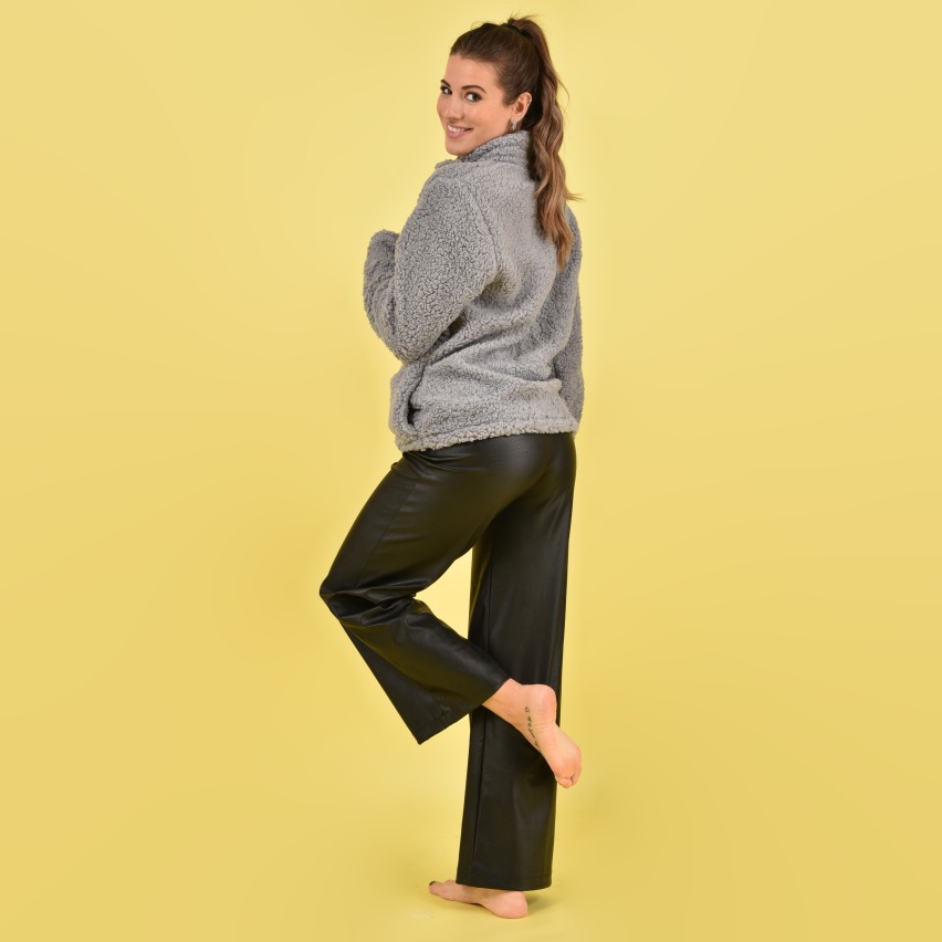 Giacca In Pile Donna Con Cappuccio - Felpa Sherpa Teddy Calda Per Inverno - Foto 8