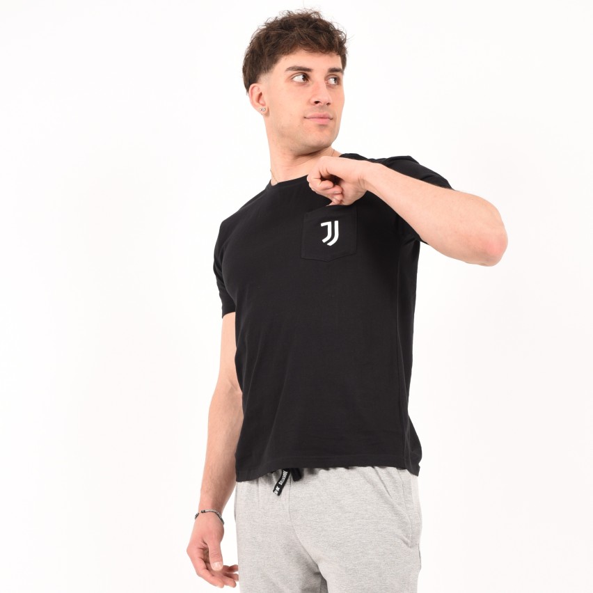 T-shirt maglia uomo girocollo 100% cotone ufficiale JUVENTUS con taschino
