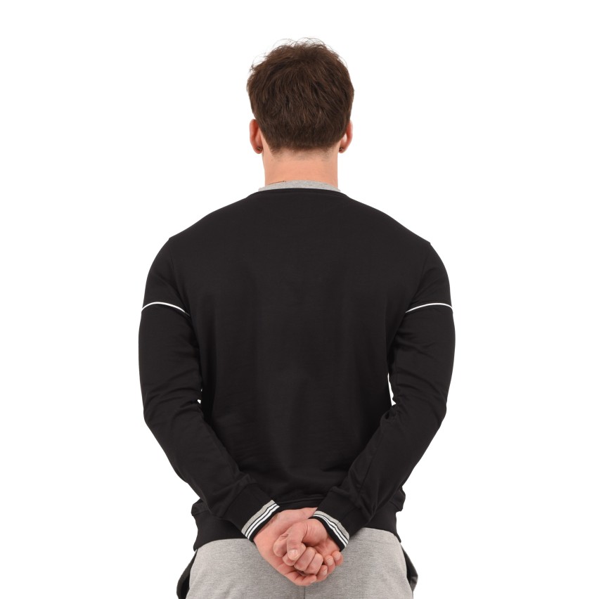 Felpa girocollo leggera Ufficiale JUVENTUS 100% cotone nera