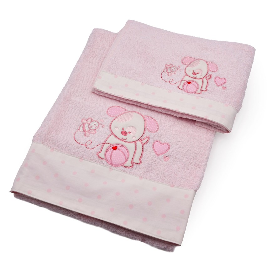 Asciugamani cambio pannetto bebè neonato Vingi Polly cotone rosa