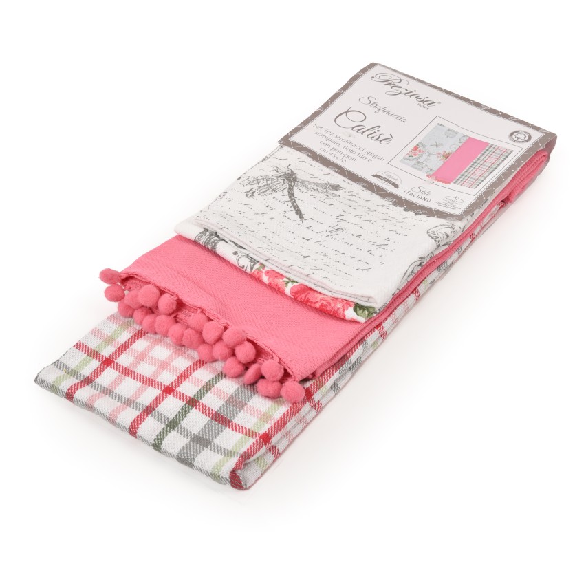 Strofinacci da cucina cotone Preziosa Calisè 3 pezzi-I