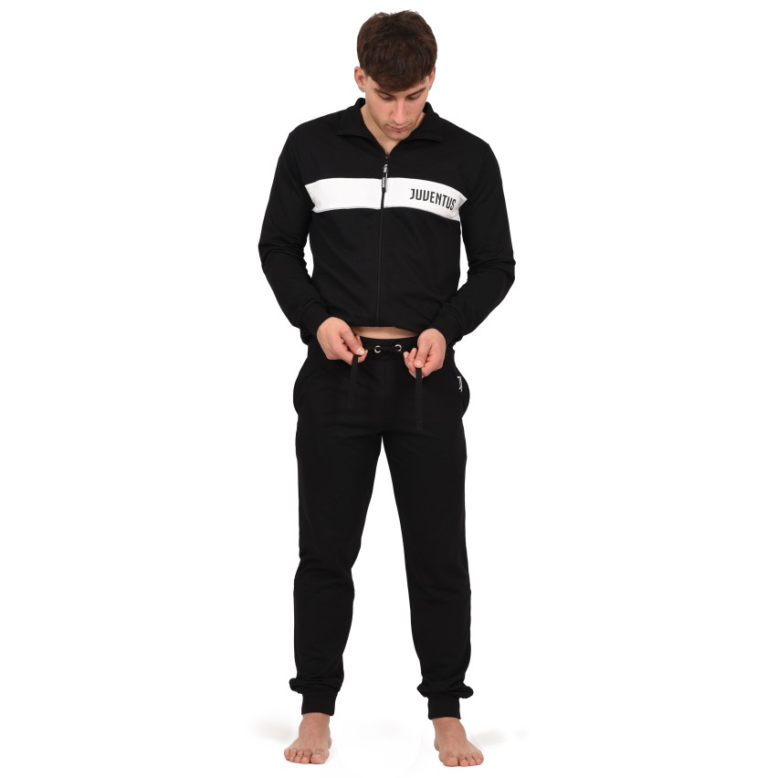 Tuta uomo Juventus FC in cotone leggero bianco nero F10 2085