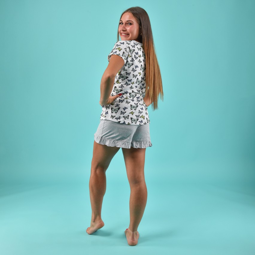 Pigiama Donna Cotone Estivo Con Bottoni