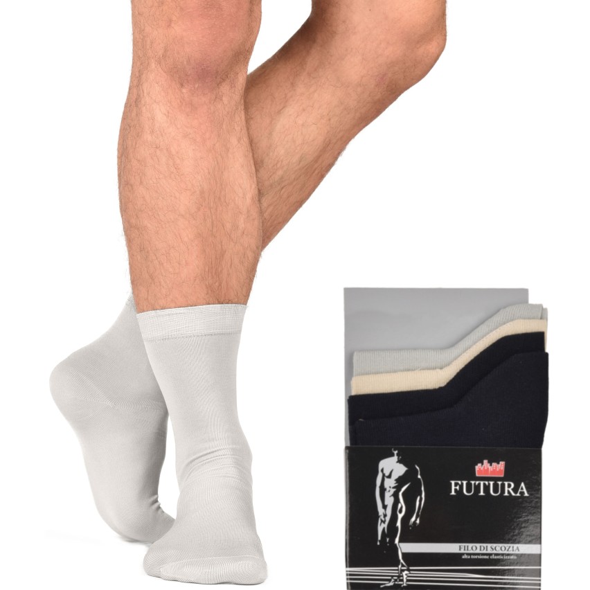 Calze corte filo di scozia elasticizzate Futura 4 paia