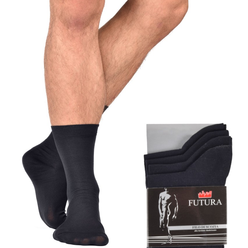 Calze corte filo di scozia elasticizzate Futura 4 paia
