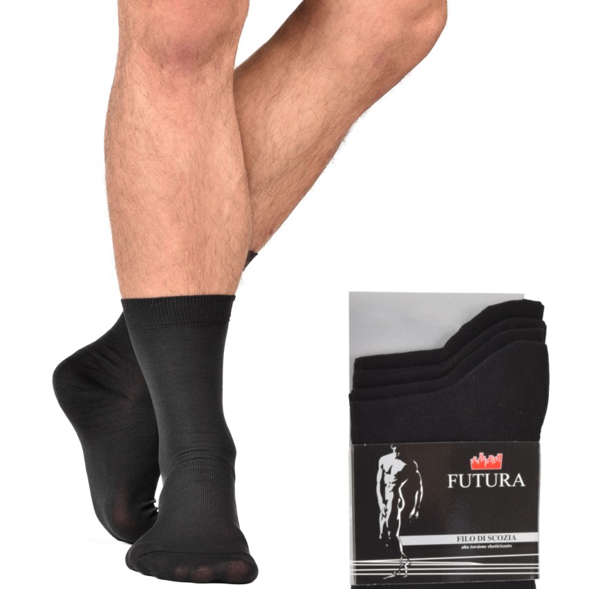 Calze corte filo di scozia elasticizzate Futura 4 paia