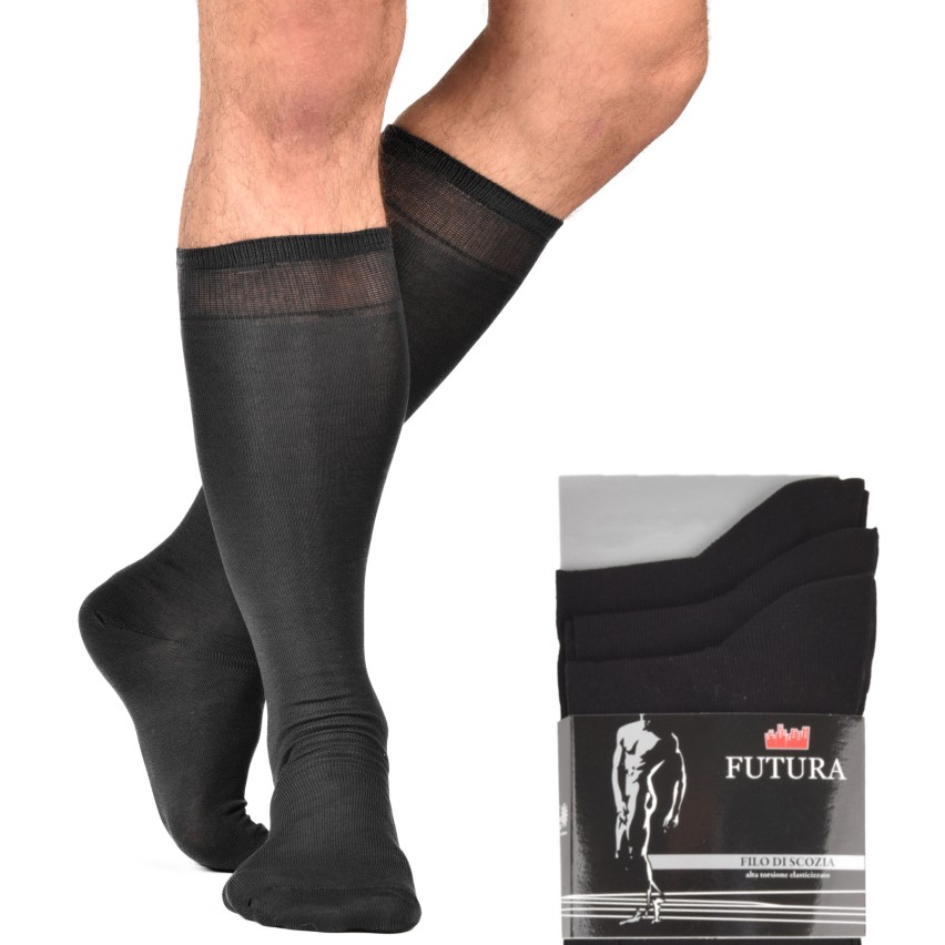 Calze lunghe filo di scozia elasticizzate Futura 3 paia