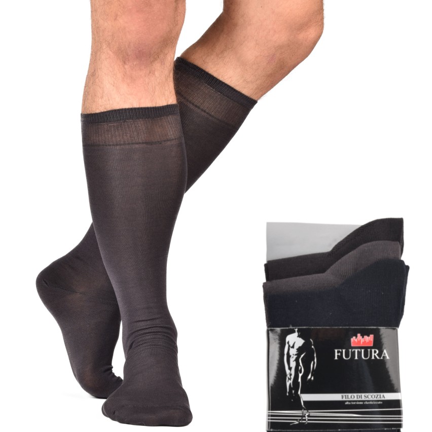 Calze lunghe filo di scozia elasticizzate Futura 3 paia