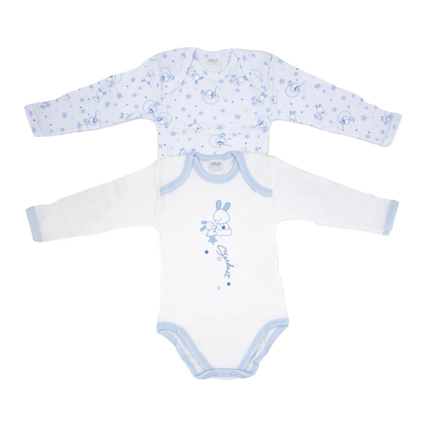 Body neonato Ellepi fantasia manica lunga caldo cotone 2 pz