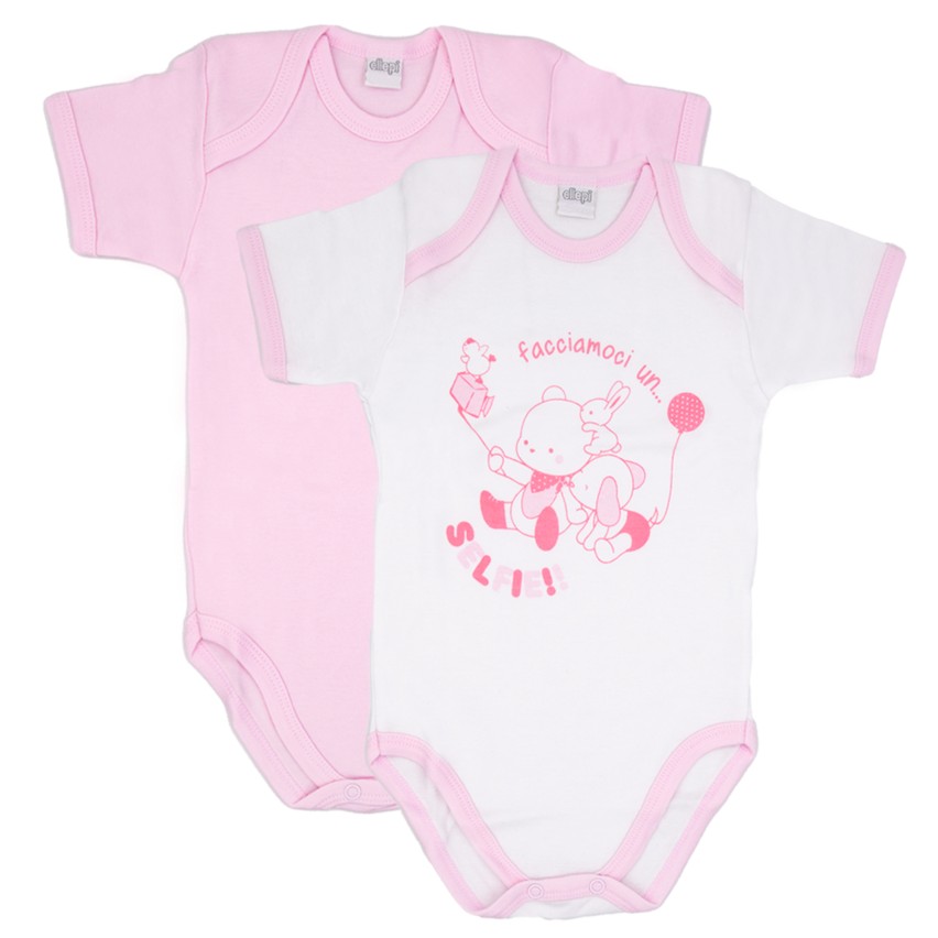 Body neonato Ellepi fantasia manica corta caldo cotone 2 pz