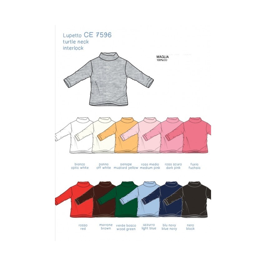 Lupetto unisex ellepi 7596 manica lunga caldo cotone