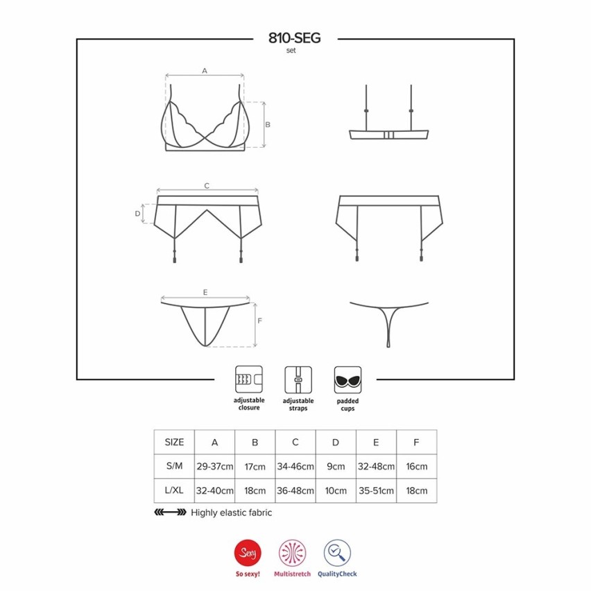 Sexy reggiseno reggicalze perizoma Obsessive 810-seg-1