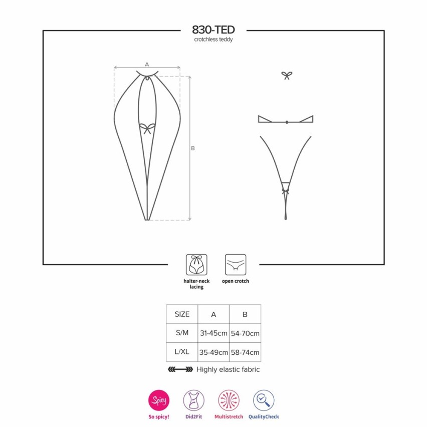 Sexy body a perizoma cavallo aperto Obsessive 830-ted-1