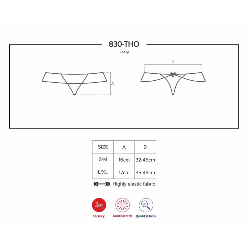 Sexy perizoma Obsessive 830-tho-1 nero in pizzo