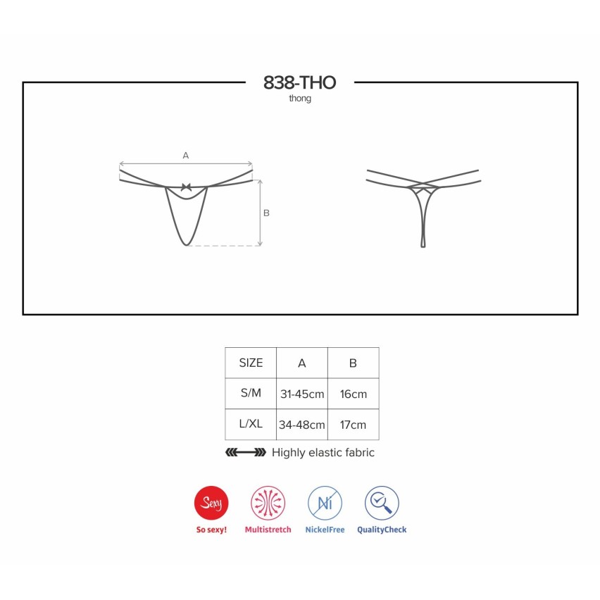 Perizoma sexy Obsessive 838-THO-3 rosso pizzo