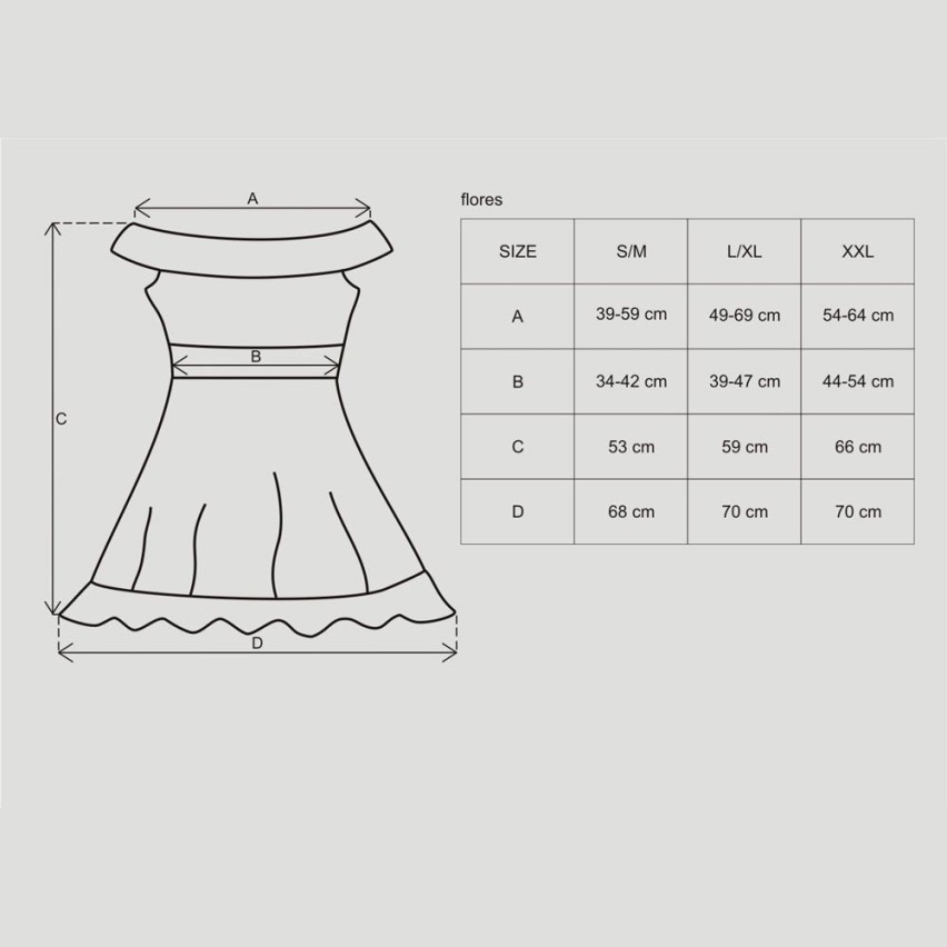 Sexy abitino + perizoma hot Obsessive flores babydoll e thong nero