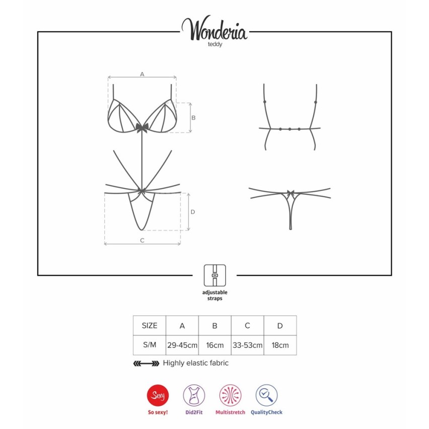 Sexy completino intimo Obsessive wonderia-teddy nero