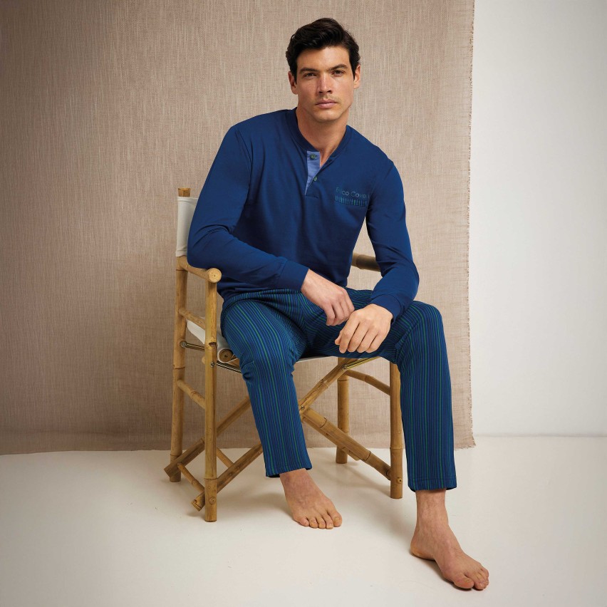 Pigiama Uomo in cotone scollo a serafino Enrico Coveri EP1161