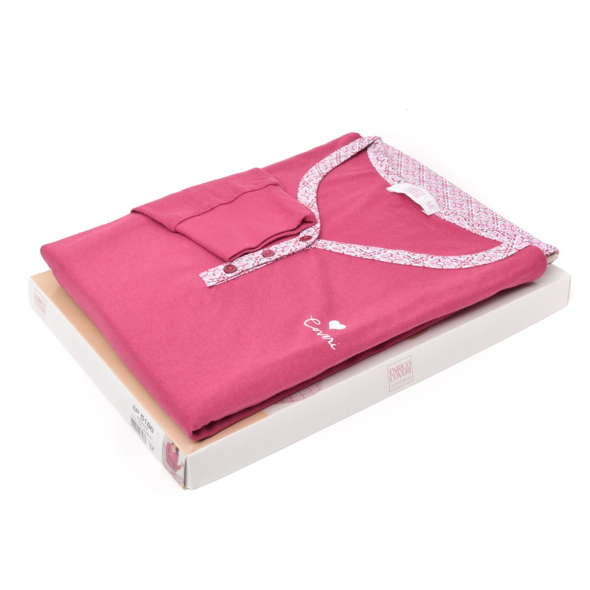 Pigiama donna Enrico Coveri ep5186 cotone 100% fuxia ciclamino