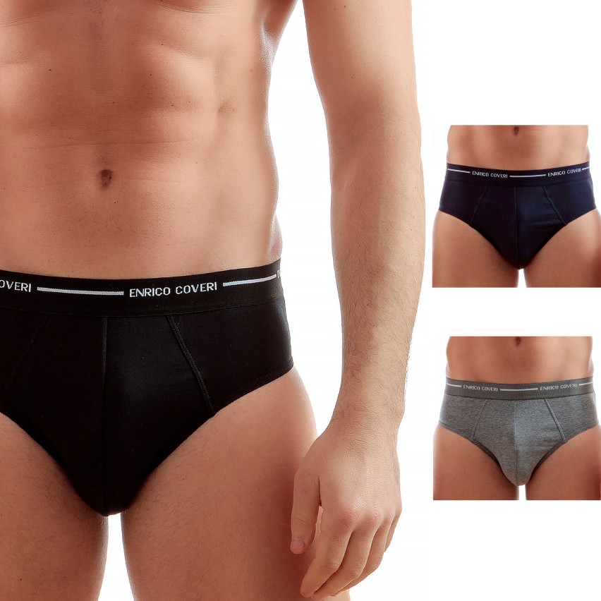 Slip uomo Enrico Coveri es1000 cotone elastico 3 pz