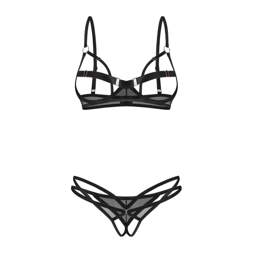 Set intimo sexy con ferretto e perizoma cavallo aperto Obsessive Euridia 