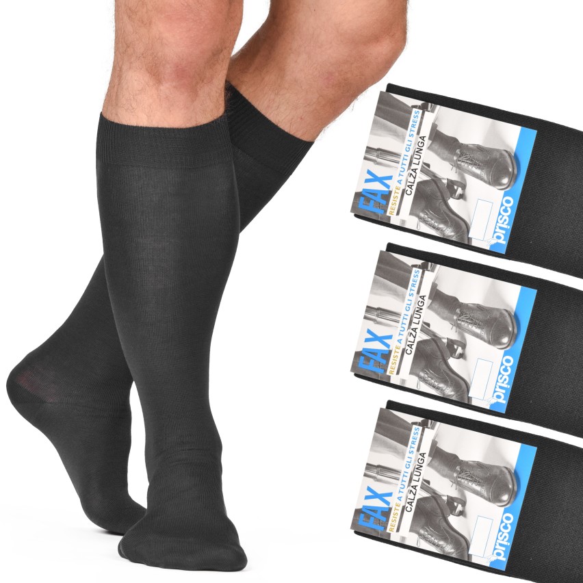 Calze lunghe lisce cotone elasticizzato Prisco FAX100 3 paia