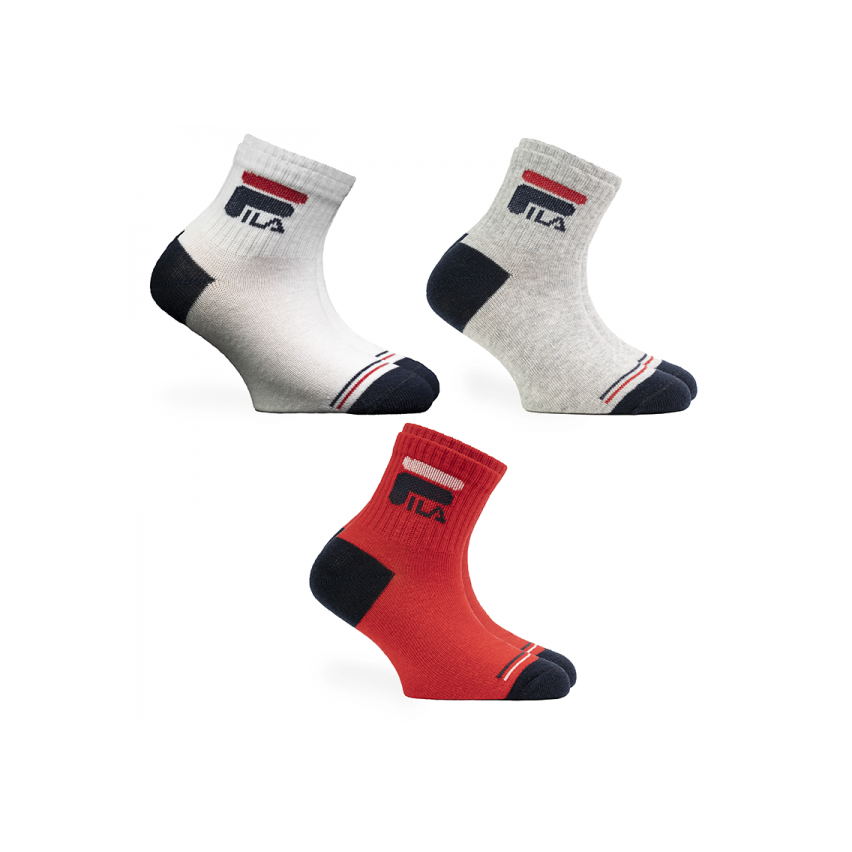 Calze corte Fila F1396D bambino multicolor cotone 3 paia