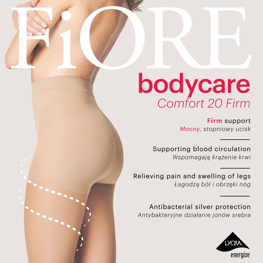 Collant riposanti gambe pesanti cellulite Fiore 20 den compressione graduata