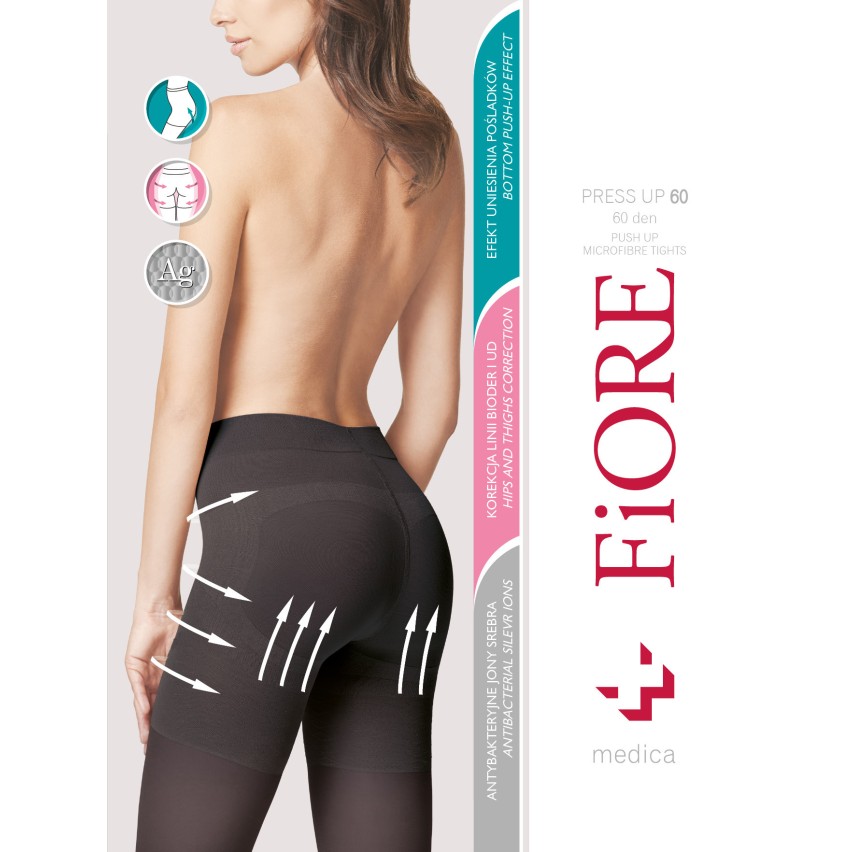 Collant donna push up Fiore Press Up 60 den modellante nero