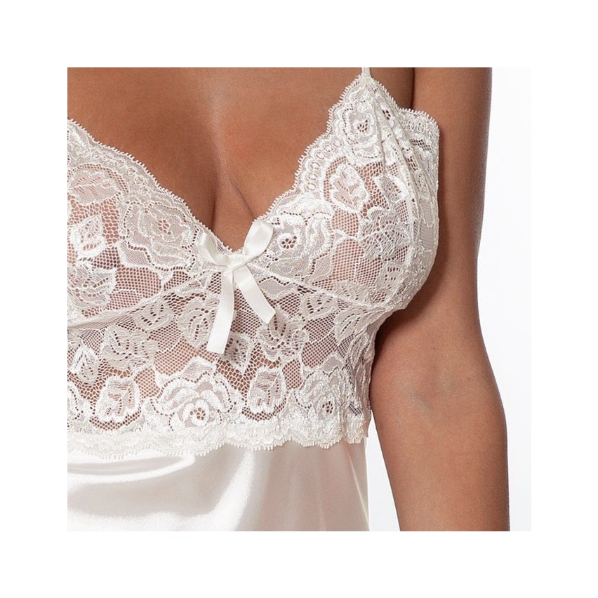 Baby doll corto in raso con pizzo Fioreblu 230