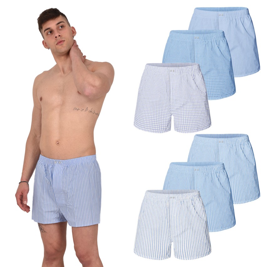 Boxer Popeline Uomo Vela Art. Europa Bianco Celeste - Foto 8