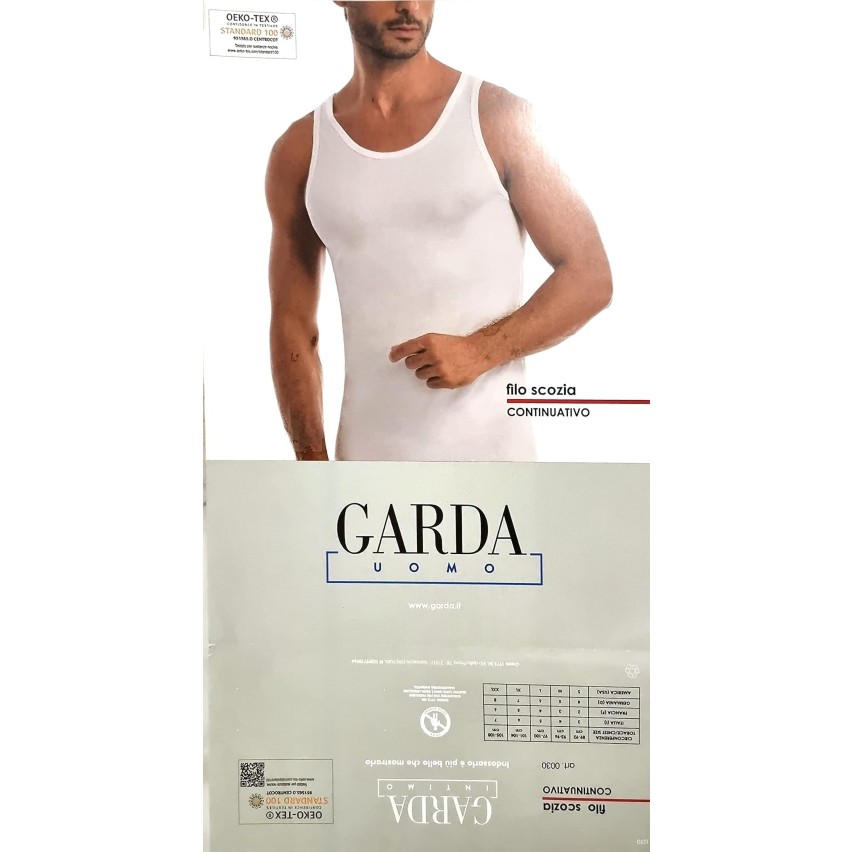 Canotta Spalla Larga Uomo 100% Filo di Scozia Garda 0030