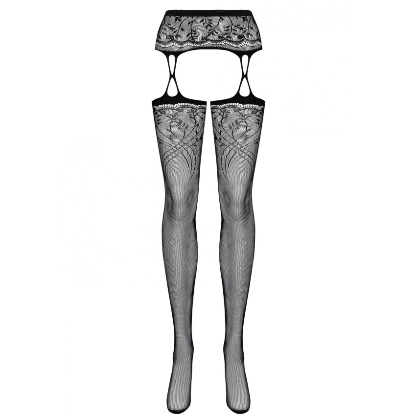 Sexy collant reggicalze Obsessive Garter stockings S206 a rete nero