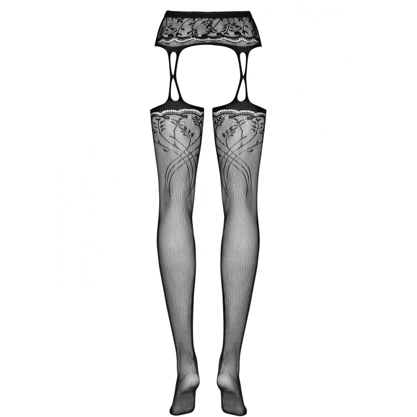 Sexy collant reggicalze Obsessive Garter stockings S206 a rete nero